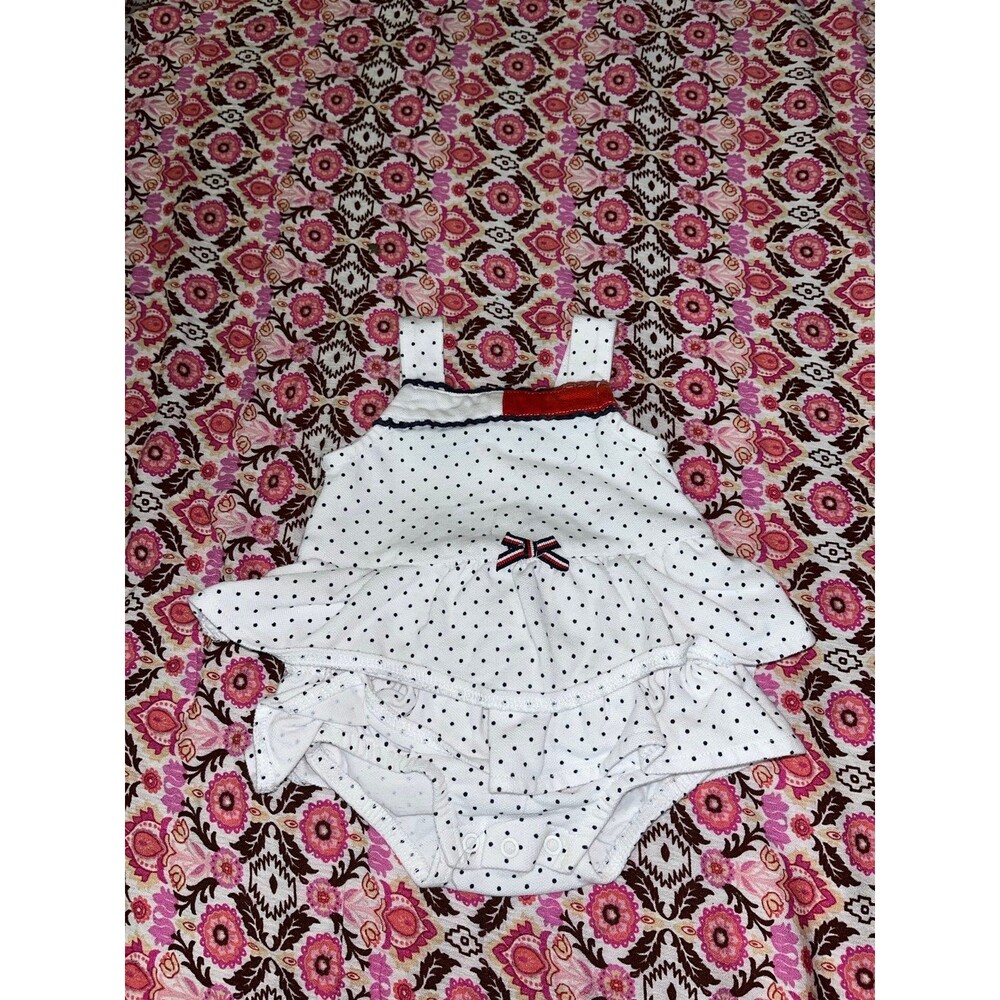 Tommy Hilfiger Baby Girls Polka Dot Romper Dress Size 0-3 Months